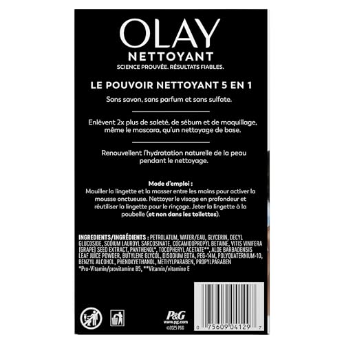 Olay Makeup Remover Wipes, Daily Facials Hydrating Face Cleanser for Normal to Dry Skin Olay