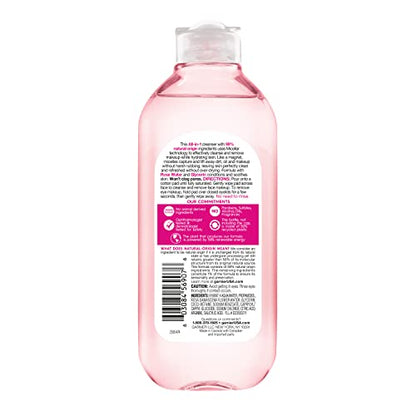 Garnier Micellar Water with Rose Water and Glycerin, Hydrating Facial Cleanser & Makeup Remover, For All Skin Types Garnier
