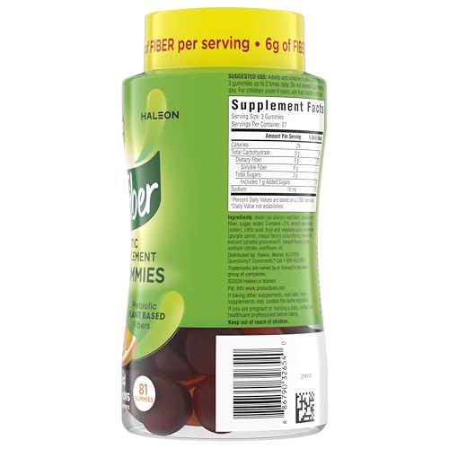 Benefiber Prebiotic GLP-1 Friendly Fiber Supplement Gummies for Digestive Health, Assorted Fruit Flavor - 81 Count Benefiber