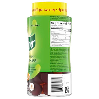 Benefiber Prebiotic GLP-1 Friendly Fiber Supplement Gummies for Digestive Health, Assorted Fruit Flavor - 81 Count Benefiber