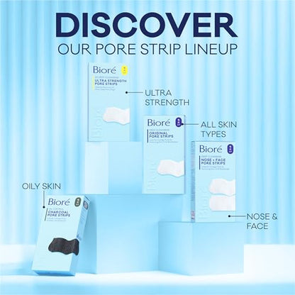 Biore Charcoal, Deep Cleansing Pore Strips, Nose Strips for Blackhead Removal on Oily Skin Bioré