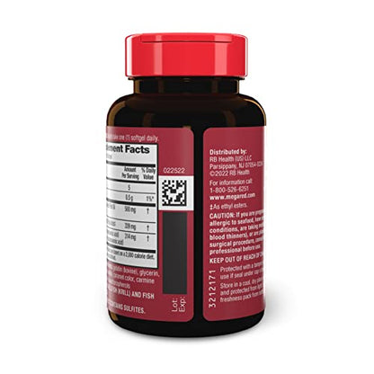 Megared Omega-3 Fish Oil + High Absorption Krill Oil 500mg Softgels, MegaRed Advanced 4in1 (80 count in a bottle) Concentrated Omega-3 Fish MegaRed