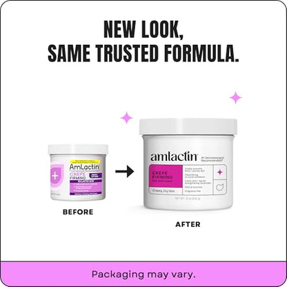 AmLactin Crepe Firming Cream - Therapeutic Skin Tightening Cream for Body – No-Scrub Exfoliator and Moisturizer AmLactin