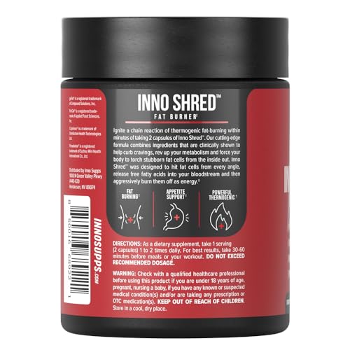 Inno Shred - Day Time Fat Burner | 100mg Capsimax, Grains of Paradise, Organic Caffeine InnoSupps buy australia supplements