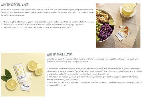 Unicity Feel Great System - Balance 60 Pack & Great Tasting Lemon Unimate Unicity buy australia supplements