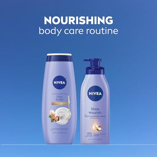 NIVEA Nourishing Shea Butter Body Wash with Nourishing Serum, Moisturizing Body Wash for Women NIVEA
