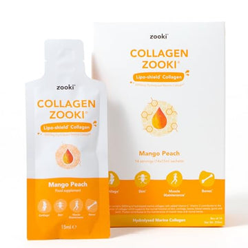 Zooki 5000mg Marine Collagen Liquid Sachets | Hydrolysed Marine Collagen Peptides yourzooki buy australia supplements