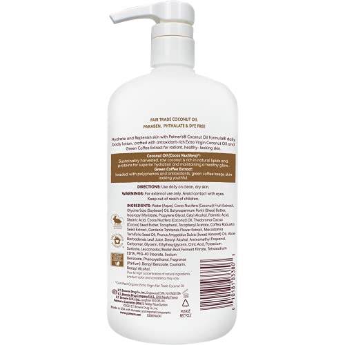 Palmer's Coconut Oil Formula Body Lotion for Dry Skin, Hand & Body Moisturizer with Green Coffee Extract & Vitamin E Palmer's