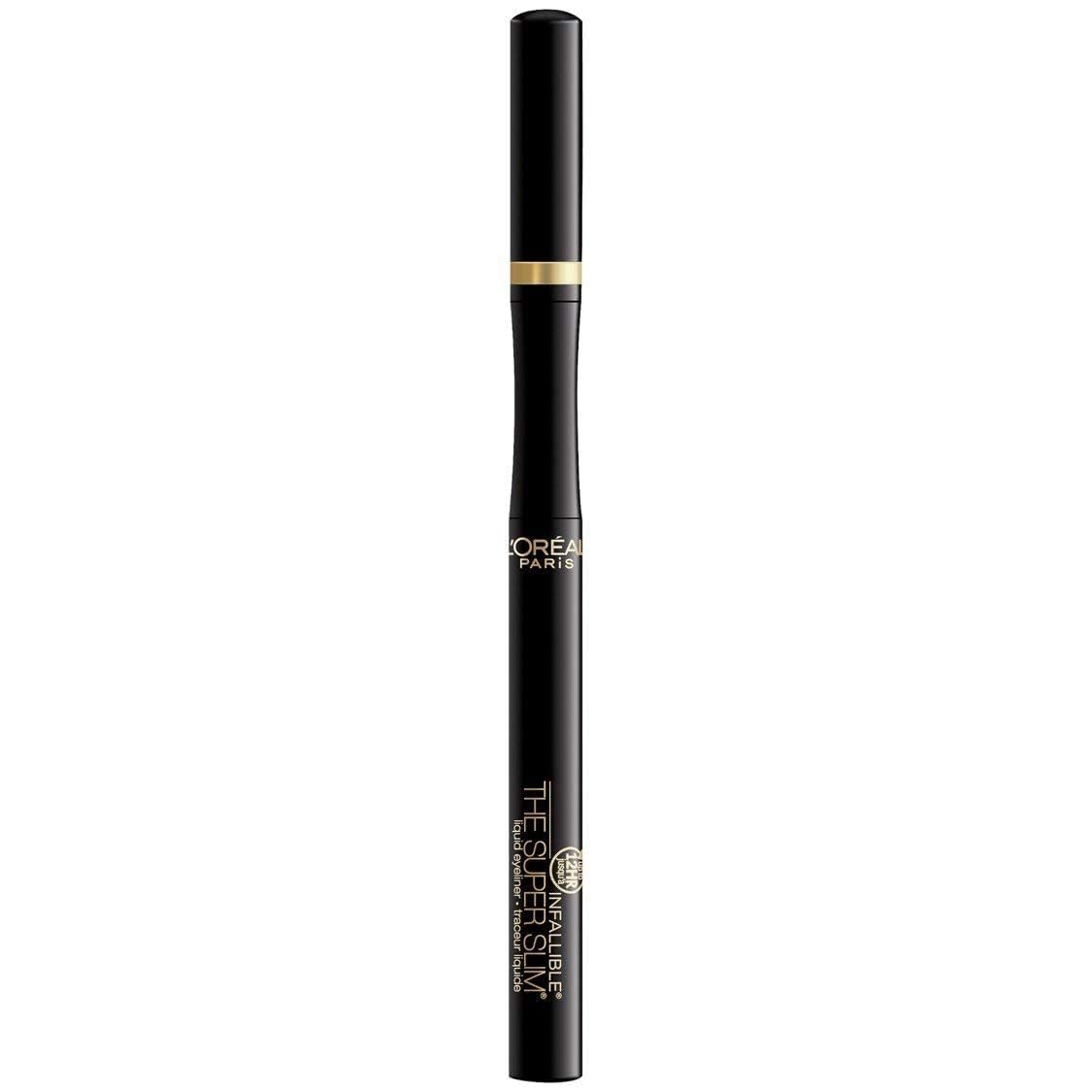 L'Oreal Paris Makeup Infallible Super Slim Long-Lasting Liquid Eyeliner, Ultra-Fine Felt Tip, Quick Drying Formula, Glides on Smoothly, Black, Pack of 1 L'Oreal Paris