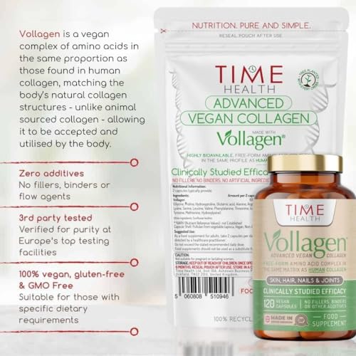 Vollagen® Advanced Vegan Collagen - 18 Amino Acid Complex in Ratio of Collagen Time Health buy australia supplements