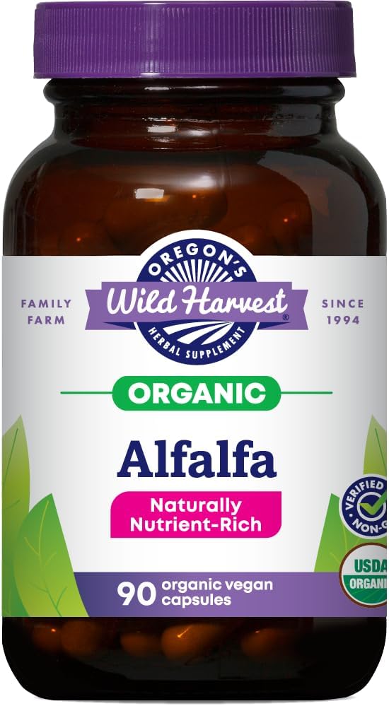 Oregon's Wild Harvest Alfalfa Capsules USDA Certified Organic Herbal Supplements, 90 Count Gsupps Australia