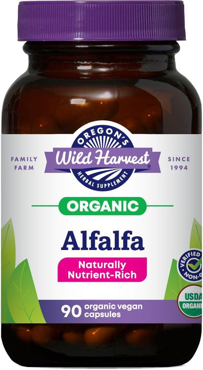 Oregon's Wild Harvest Alfalfa Capsules USDA Certified Organic Herbal Supplements, 90 Count Gsupps Australia