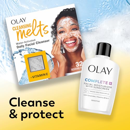 Olay Complete+ Face Moisturizer with Sunscreen SPF 40, For Sensitive Skin, Broad Spectrum Sun Protection, Fragrence-Free Olay