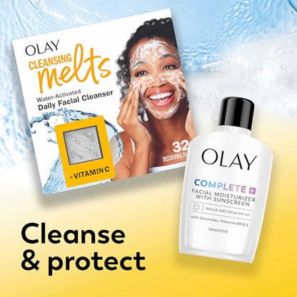 Olay Complete+ Face Moisturizer with Sunscreen SPF 40, For Sensitive Skin, Broad Spectrum Sun Protection, Fragrence-Free Olay