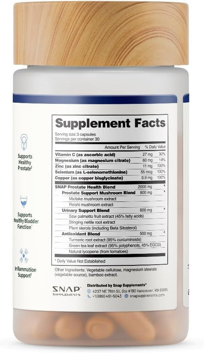 Snap Supplements Prostate Health Supplement with Saw Palmetto for Men, DHT Blocker - Helps Support Male Urinary Tract and Prostate for Mens Health Snap Supplements