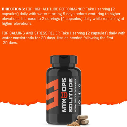 MTN OPS Solitude High-Altitude Performance Supplement (25 Servings), Black, One Size