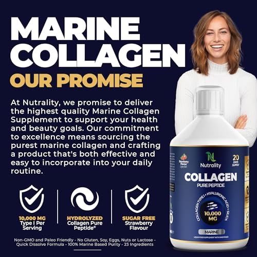 Nutrality Marine Collagen Sugar Free Liquid | Peptides, Hyaluronic Acid, Silica, Biotin, 10000mg Type 1 Nutrality buy australia supplements