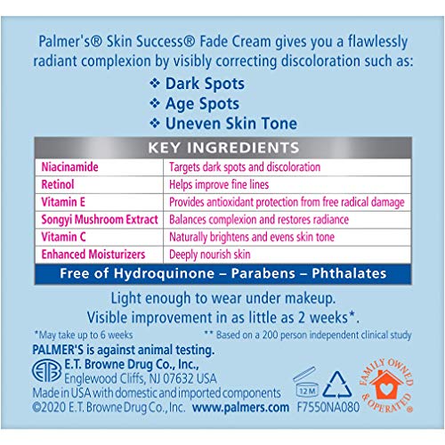 Palmer's Skin Success Anti-Dark Spot Fade Cream with Vitamin E and Niacinamide, for All Skin Types 2.7 Ounce Palmer's