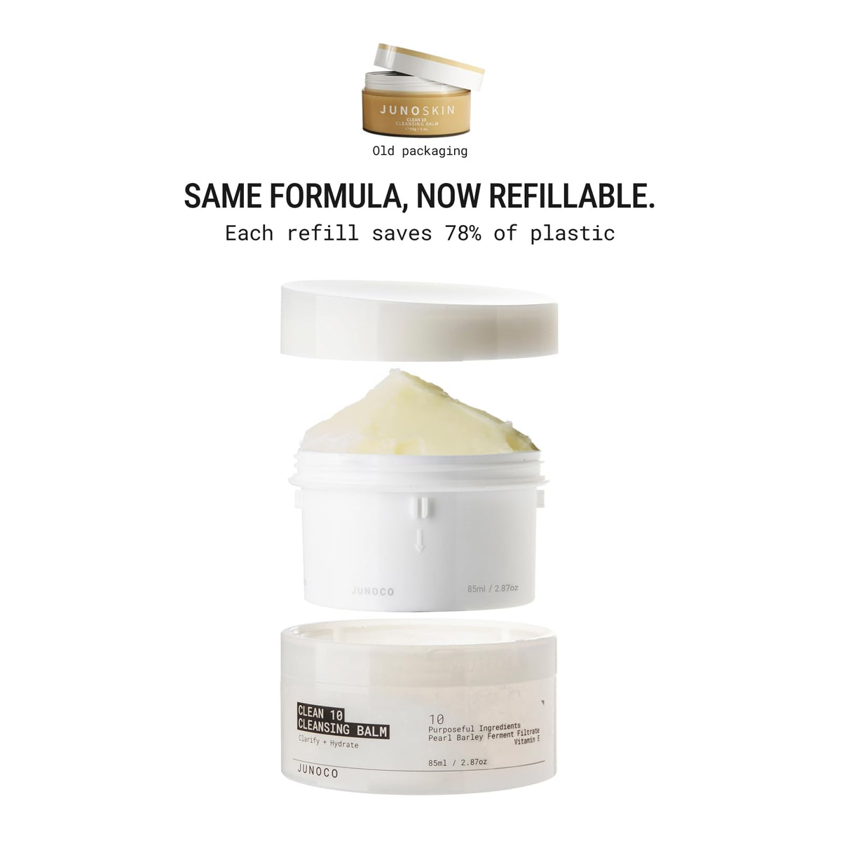 JUNO & Co. Clean 10 Cleansing Balm 10 Ingredients Makeup Remover 85g / 3.0oz JUNO & Co.