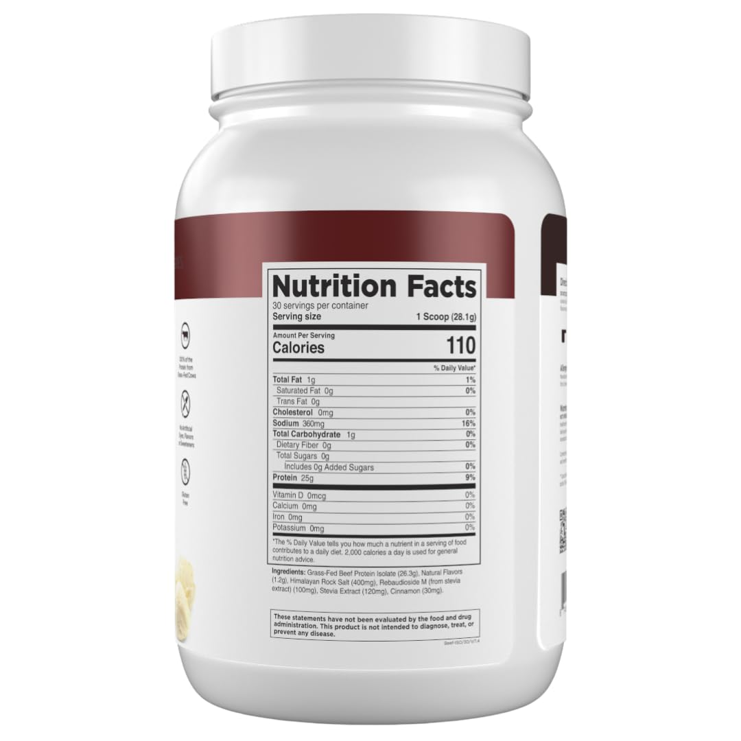 Transparent Labs Grass-Fed Beef Isolate Protein Powder – Naturally Flavored, Dairy-Free Protein with 25g of Protein per Serving for Increased Recovery & Strength - 30 Servings, Chocolate Peanut Butter