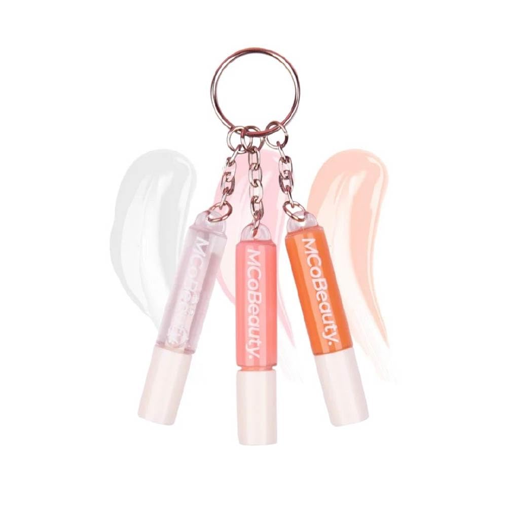 MCoBeauty Lip Gloss Trio - Keychain Lip Gloss Set of 3 Mini Glosses MCoBeauty