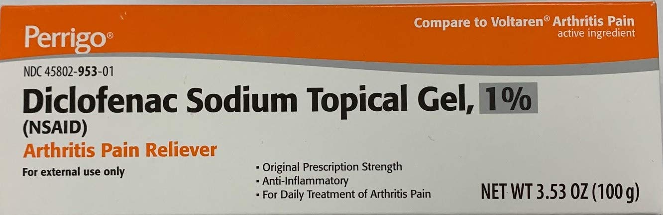 Perrigo Diclofenac Sodium (NSAID) Topical Gel, 1% with dosing Card., 3.53 oz (100 g), arthrits Pain Relief Anti inflamatory for Hand, Wrist, Elbow, Foot, Ankle, Knee. Compare to VOLTAREN 1% Gel. Perrigo buy australia supplements