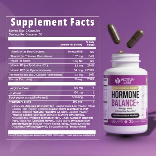 Activa Labs+ Hormone Balance for Women | Boost Energy, Mood, Libido and Focus | Supports Cycle&Menopause Comfort | Gluten, Soy&Lactose Free | 30 Day Supply Activa Labs buy australia supplements