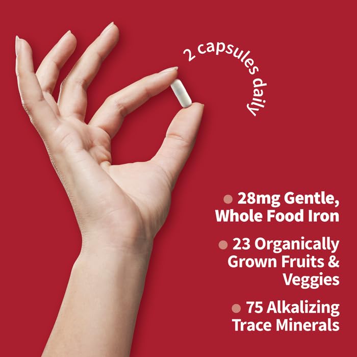 Garden of Life Vitamin Code Healthy Blood - Iron Supplement for Women, 60 Vegan Capsules, with Vitamins B, C, Trace Minerals Garden of Life