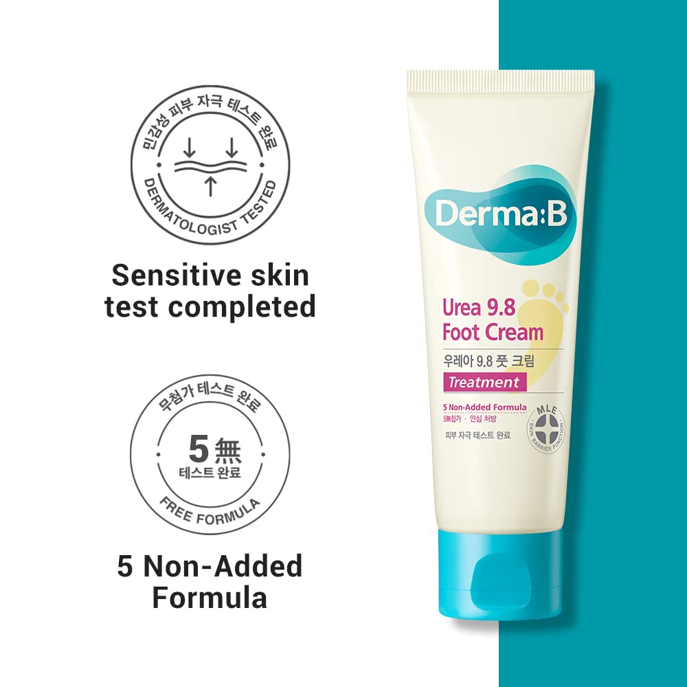Derma B | Urea 9.8% Foot Cream | Foot Lotion for Dry Cracked Heel Treatment | Camellia Oil, Urea Cream for Feet | Hypoallergenic Leg Cream for Sensitive Skin | Woody Scent Foot Care | 2.7 fl oz (80ml) Derma B buy australia supplements