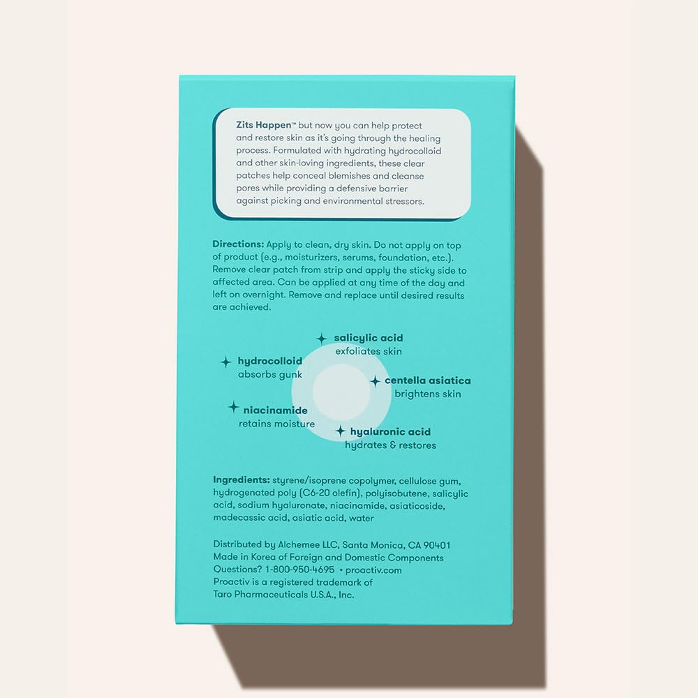 Proactiv Zits Happen® Hydrocolloid Acne Patches- Pimple Patches for Face and Back Acne with Pore Cleansing Salicylic Acid- 30 Count Proactiv