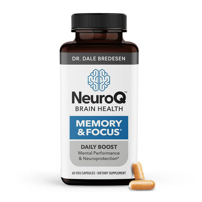 NeuroQ Memory & Focus | Formulated by Neurologist Dr. Dale Bredesen | Addresses All 4 Causes of Cognitive Decline | Ginkgo Biloba, Phosphatidylserine, Gotu Kola, LifeSeasons