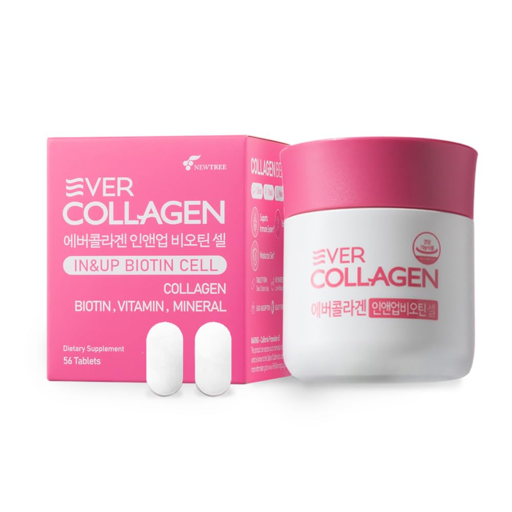 Ever Collagen in&UP Biotin Cell, Low Molecular Marine Fish Collagen Peptides Tablets with Vitamin Selenium Supplements - Healthy Skin, Hair, Nail for Women - Antioxidant Supplement EVER COLLAGEN TIME buy australia supplements