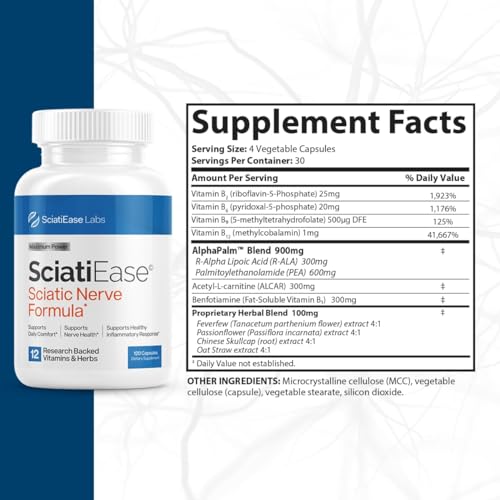 SciatiEase Sciatic Nerve Health Support - Sciatic Nerve Supplement with Pea, Vitamin B SciatiEase buy australia supplements