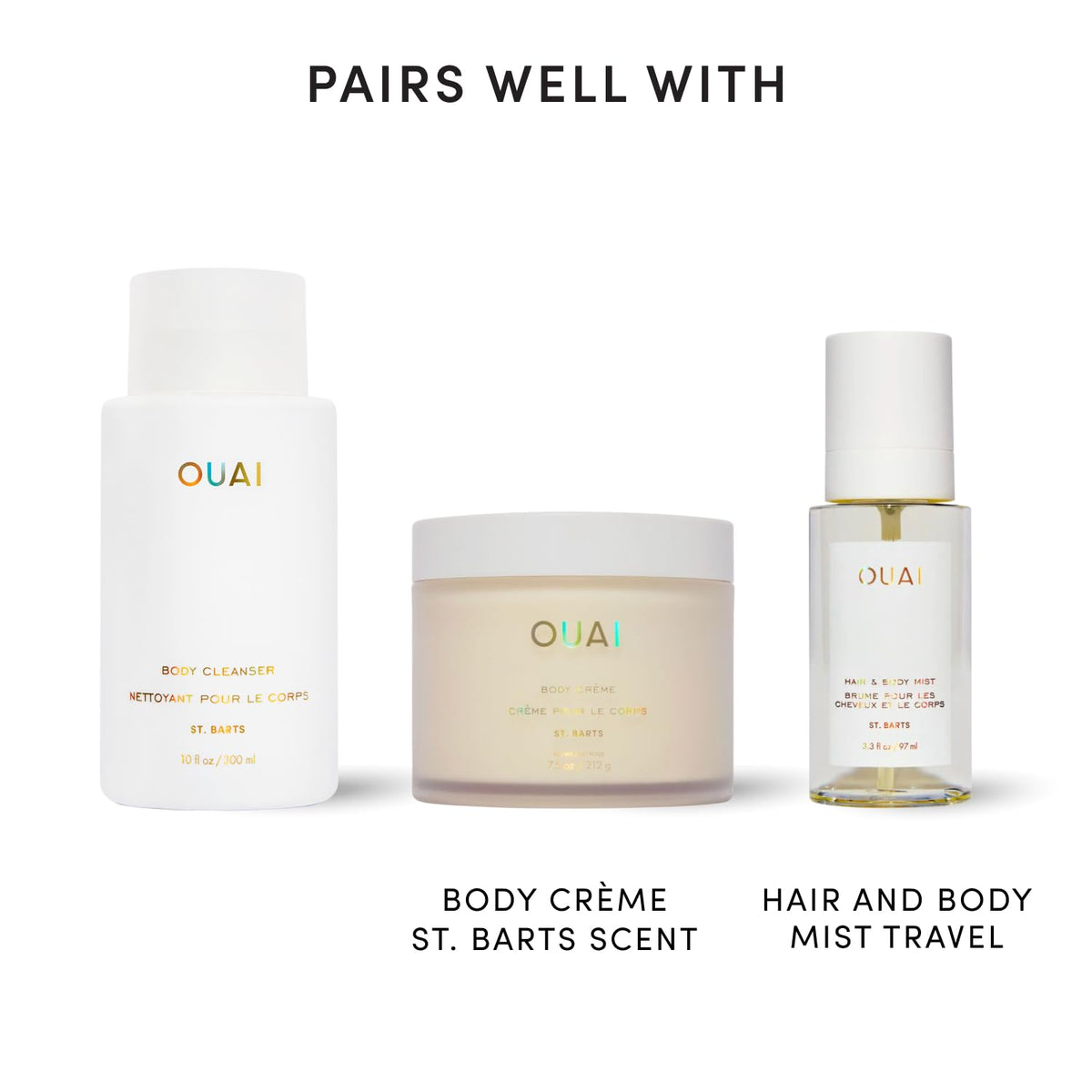 OUAI Body Cleanser - Foaming Body Wash - St. Barts (10 Fl Oz) OUAI