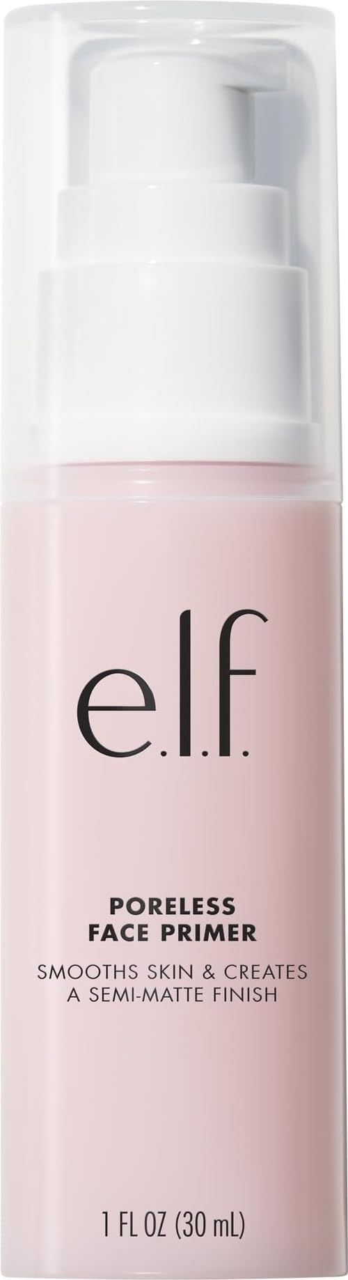 e.l.f. Poreless Face Primer - Large, Silky, Skin-Perfecting, Lightweight, Long Lasting, Absorbs Quickly, Smooths, Preps, Creates Flawless Base, Infused with Tea Tree and Vitamins A & E, 1.01 Fl Oz e.l.f.