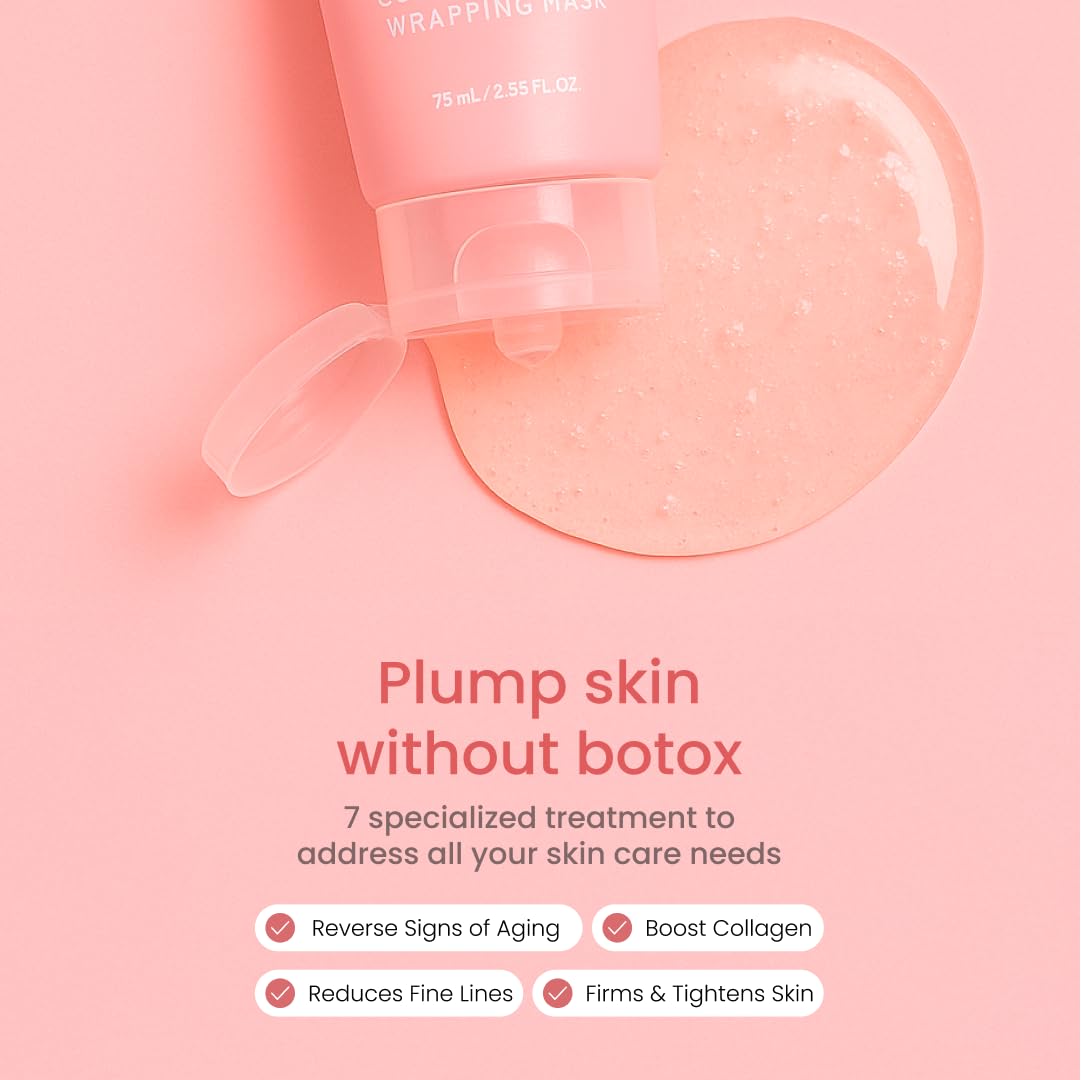 QUIA Collagen Wrapping Mask 75ml - Clinical +92% Firmer Appearance - Overnight Glass Skin Peel Off - Korean Skincare QUIA Beauty