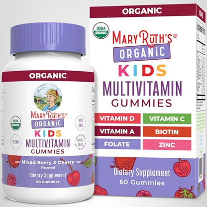 MARYRUTH'S Kids Vitamins | Multi | 1 Month Supply | Multivitamin Gummies for Ages 4+ | Multivitamin for Kids | Vegan | Only 2 Gummies a Day | 60 Count MARYRUTH'S
