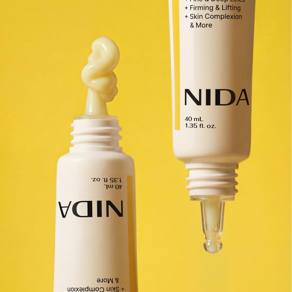 NIDA Revive Eye Cream For Face And Neck | Probiotics Lystate Solution, Retinal, Peptide Complex, Bakuchiol | Wrinkles, Fine Lines, Cell Turnover, Firm Skin Texture, Radiant Skin | 1.35 fl. oz., 40ml NIDA