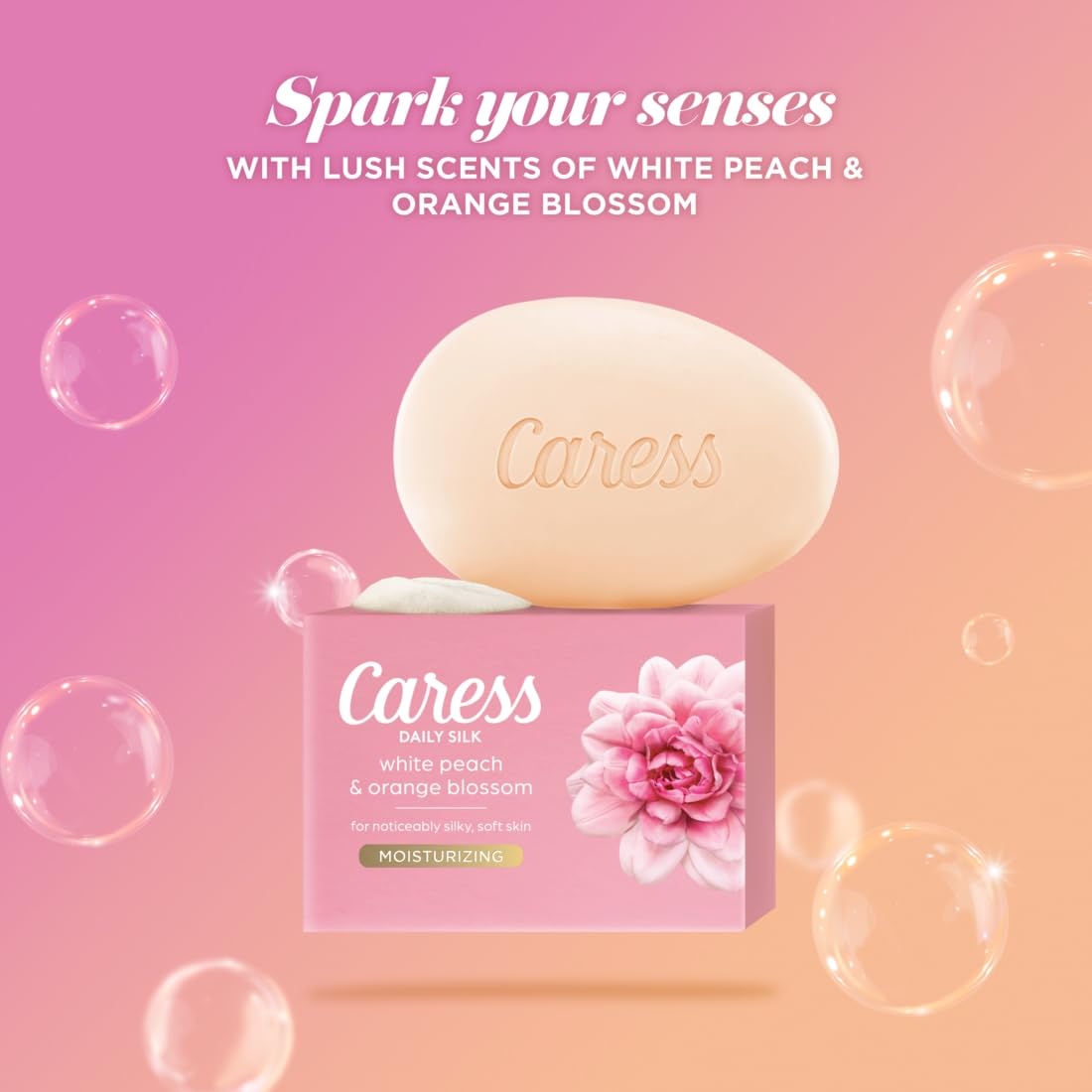 Caress Beauty Bar Soap For Noticeably Silky Soft Skin Daily Silk Extract and Floral Oil Essence 3.15 oz 3 Bars Caress