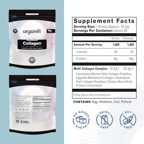 Organifi Collagen Powder - Fuller Hair, Stronger Nails, and Radiant Skin - Replenish Organifi buy australia supplements