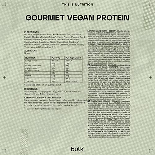 Bulk Gourmet Vegan Protein Powder, Chocolate, 700 g Bulk buy australia supplements