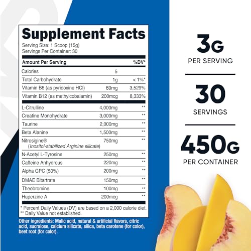 Nutricost Pre-C Pre-Workout Complex with Creatine (Peach Mango | 30 Servings) Powder Nutricost buy australia supplements