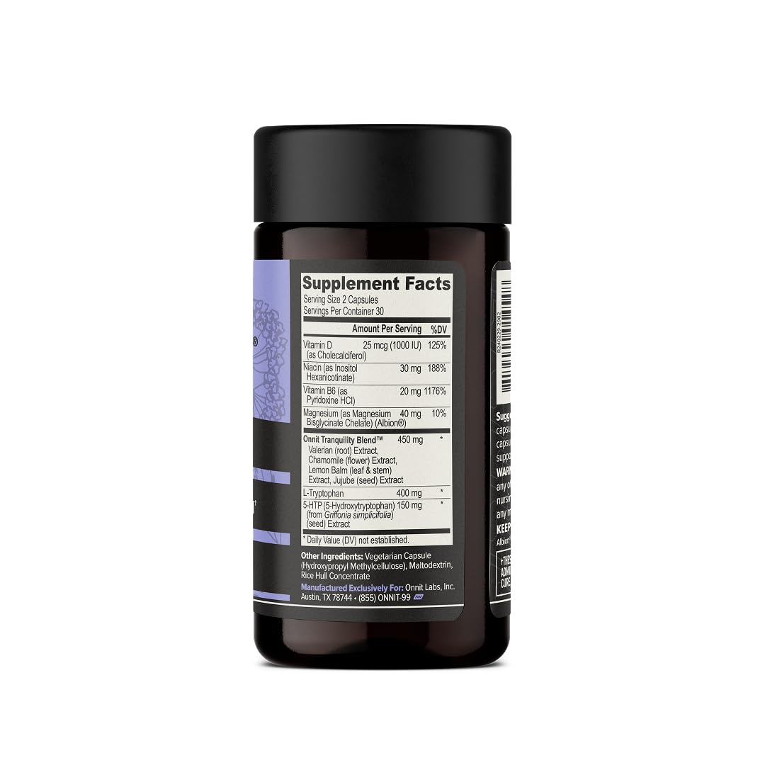 ONNIT New Mood Daily Stress Support Capsules, IGEN™ Non-GMO Tested, Sleep and Mood Support Supplement for Men and Women, Daily Stress Management Capsules, 30 Count