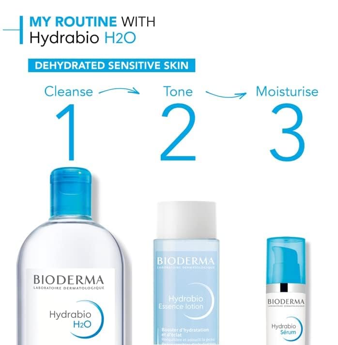 Bioderma - Hydrabio H2O - Micellar Water - Cleansing and Make-Up Removing - for Dehydrated Sensitive Skin , 16.91 Fl Oz (Pack of 1) Bioderma