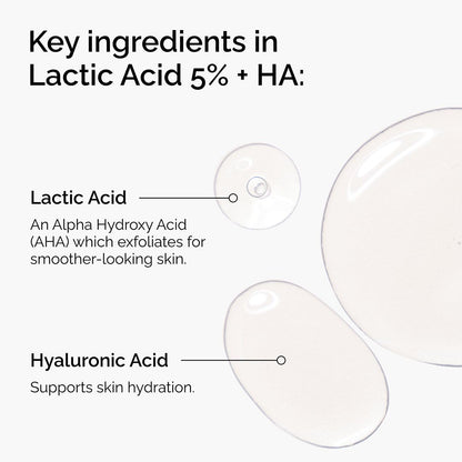 The Ordinary Lactic Acid 5% + Hyaluronic Acid 2%, Gentle Exfoliating Serum for Smoother Skin, 1 Fl Oz The Ordinary