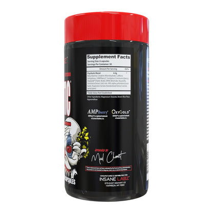 Insane Labz Psychotic, High Stimulant Pre Workout Powder, Extreme Lasting Energy, Focus and Endurance with Beta Alanine, Creatine Monohydrate DMAE, 35 Srvgs (Fruit Punch)