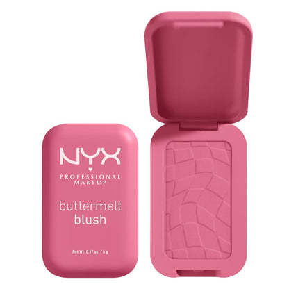 NYX PROFESSIONAL MAKEUP Buttermelt Powder Blush, Fade and Transfer-Resistant Blush, Up to 12HR Make Up Wear, Vegan Formula - For The Butta NYX PROFESSIONAL MAKEUP