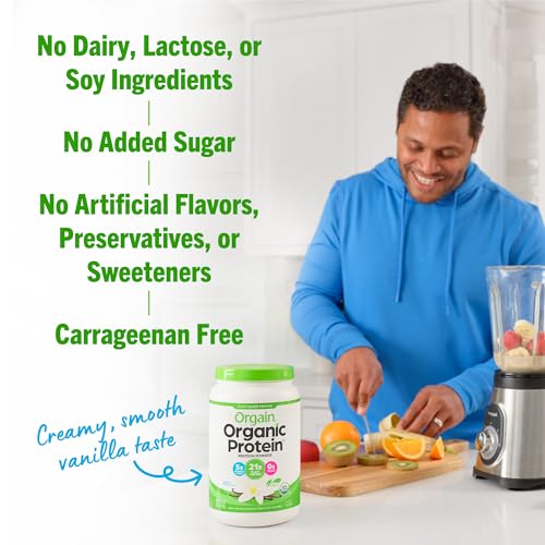 Orgain Organic Vegan Protein Powder, Vanilla Bean - 21g Plant Based Protein, Gluten Free Orgain buy australia supplements
