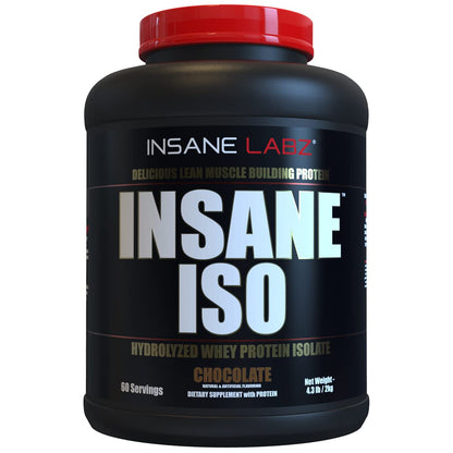 Insane Labz Insane ISO Whey Protein Powder Featuring 25g of Hydrolyzed Whey Isolate, 60 Servings, Chocolate
