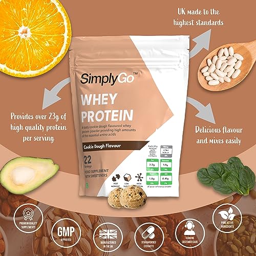SimplyGo Whey Protein Powder | 900g | Simply Add 30g to Water, Juice or Shakes (Cookie Dough) Simply Supplements buy australia supplements